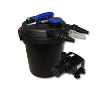 Wiltec Kit complet: CPF-180 Filtre de bassin à pression jusqu’à 6000 L avec 11 Watt UV-C lampe uv, HJ-5000 ECO pompe de filtration 4000l/h 65W