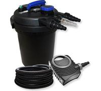 Wiltec Kit complet: CPF-180 Filtre de bassin à pression jusqu’à 6000 L avec 11 Watt UV-C lampe uv, NEO8000 SuperEco pompe de filtration 8000l/h 70W, 25m Tuyau 25 mm (1")