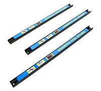 WilTec Kit de 3 barres porte-outils - Longueur 46 cm et Capacité 13,6 kg par barre - Barres magnétiques en acier - Rangement accessoires Atelier Montage mural