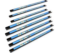 Wiltec Kit de 8 barres porte-outils – Longueur 61 cm et Capacité 13 kg par barre – Barres magnétiques en acier – Rangement accessoires Atelier Montage mural