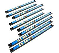 Wiltec Kit de 9 barres porte-outils – Longueur 46 cm et Capacité 13,6 kg par barre – Barres magnétiques en acier – Rangement accessoires Atelier Montage mural