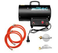 Wiltec Kit Générateur de chaleur et Pressostat raccords IT - Puissance calorifique 15 kW, moteur 30 W - Débit d’air 320 m³/h - Fonctionnement sur gaz GPL - avec régulateur et tuyau - Canon air chaud
