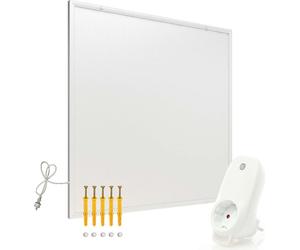 Wiltec Kit Panneau chauffant infrarouge avec themostat – 290 W – 620 x 520 x 15 mm – Chauffage IR électrique mural – Émetteur Radiateur à Rendement efficace