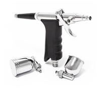 Wiltec Kit Pistolet aérographe professionnel Modèle 116 - Action double DA - avec Buse et Aiguille 0,3 mm - Godets 7/10 ml - Tatouage, bronzage, maquillage, modélisme airbrush