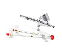 Wiltec Kit Pistolet aérographe professionnel Modèle 130T - Action double DA - avec Buses 0,2/0,3/0,5 mm - Godet 7 ml - Tatouage, bronzage, maquillage, modélisme airbrush