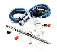Wiltec Kit Pistolet aérographe professionnel Modèle 182K - Action double DA - avec Buses 0,3/0,5/0,8 mm - Godet 20 ml - Tatouage, bronzage, maquillage, modélisme airbrush