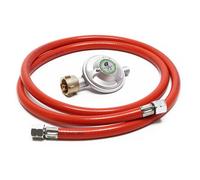 Wiltec Kit Raccordement de gaz - avec Tuyau 150 cm et Pressostat 50 mbar - pour Pression constante des Bouteilles allemandes Ø 1/14""