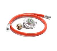 Wiltec Kit Raccordement de gaz - avec Tuyau 80 cm et Pressostat 50 mbar - pour Pression constante des Bouteilles allemandes Ø 1/14""