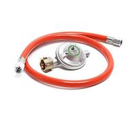 WilTec Kit Raccordement de gaz - avec Tuyau 80 cm et Pressostat 50 mbar - pour Pression constante des Bouteilles allemandes Ø 1/14" / 21,8 mm LH - Réducteur détendeur régulateur