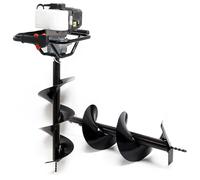 Wiltec Kit Tarière thermique à essence – 530 x 370 x 320 mm – Moteur 2 temps 1,4 kW 1,9 CV – Cylindrée 52 cm³ – Perceuse de sol Jardinage Aménagement – Vis sans fin incluses de 250 mm et 300 mm