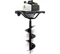 Wiltec Kit Tarière thermique à essence – Moteur 2 temps 2,2 kW 3 CV – Cylindrée 63 cm³ – Perceuse de sol Trépan pour Clôture Sylviculture Jardinage Aménagement – Vis sans fin incluse de 250 mm