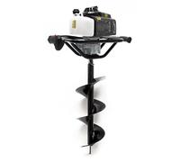 Wiltec Kit Tarière thermique à essence – Moteur 2 temps 2,2 kW 3 CV – Cylindrée 63 cm³ – Perceuse de sol Trépan pour Clôture Sylviculture Jardinage Aménagement – Vis sans fin incluse de 250 mm