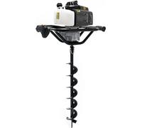 Wiltec Kit Tarière thermique à essence – Moteur 2 temps 2,2 kW 3 CV – Cylindrée 63 cm³ – Perceuse de sol Trépan pour Clôture Sylviculture Jardinage Aménagement – Vis sans fin incluse de 150 mm