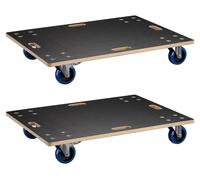 Wiltec, lot de 2 roulettes de transport, dimensions 600 x 400 mm, capacité de charge de 800 kg, roulettes pour meubles avec plateau en bois de 18 mm, planche à roulettes équipée de 4 roues en caoutcho
