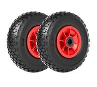 Wiltec Lot de 2x Roue complète 3.00-4 pour Diable - 255 x 255 x 85 mm - Avec Chambre à air et Jante - Valve coudée TR87 - capacité de charge max. 90 kg - pour Roue Brouette Chariot