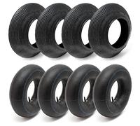 Wiltec Lot de 4x Pneus & 4x Chambres à air 4.00-8 pour Roues de brouette - avec Valve droite TR13 - capacité de charge max. 160 kg - Chariot Jardinage Jardin Gazon