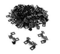Wiltec Lot de 50 Clips en Acier fin - Noir - 40 x 24 x 8 mm - Hauteur de serrage 8 mm - Montage des planchers lames dalles terrasse, fixation invisible