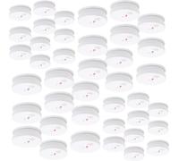 Wiltec Lot de 80x Détecteur de fumée – 100 x 100 x 36 mm – sur Batterie 9V – Volume de l’alarme 85 dB – Installation sans câble – conforme à DIN EN 14604 – Capteur incendie photoélectrique