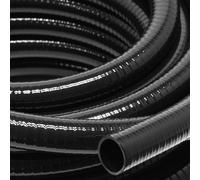 Wiltec Luisiana OM/I Tuyau d'aspiration noir – 25 m / Ø 38 mm (1 1/2") / 420 g/m – avec Spirale de renforcement – Tube à pression souple en PVC – pour Arrosage Irrigation Jardinage Évacuation Refoulem