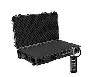 WilTec Mallette pour Armes 101,8 x 50,3 x 19 cm avec Serrure, Valise pour Armes Longues, Mallette pour fusils avec Rembourrage en Mousse et roulettes, Valise pour armements Longues