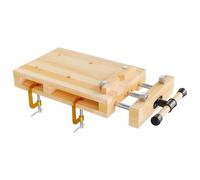 Wiltec Mini établi transportable Mobile & Étau, en Bois de hêtre pour rabotage et Serrage