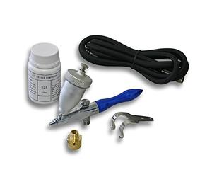 Wiltec Mini pistolet aérographe professionnel « Air Eraser » - Pistolet Jet de Sable - avec Buse 0,5 mm - Godet 15 ml - Agent de sabalge - Airbrush, Gravure, Nettoyage sur Verre, Bois, Métal
