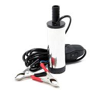 Wiltec Mini Pompe submersible à Eau et Gazole - 12 V / 8700 tr/min / 12 l/min - avec Bornes de batterie et Interrupteur - Vidange de liquide Extraction Drainage Transvasement