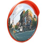 Wiltec Miroir Convexe Circulation 45 cm Champ de vision de 130°-160° Couvercle de protection Intempéries Reflets Sécurité routière Outdoor Indoor Miroir routier Polycarbonate solide Surveillance Rue M