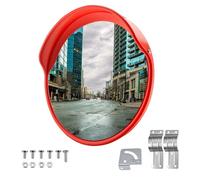 Wiltec Miroir Convexe Circulation 45 cm Champ de vision de 160°-160° Couvercle de protection Intempéries Reflets Sécurité routière O