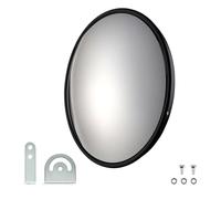 Wiltec miroir de sécurité convexe noir 45 cm, modèle de surveillance rond avec champ de vision de 130°, pour espaces intérieurs