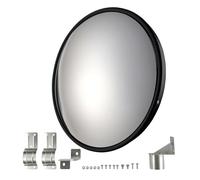 Wiltec miroir de sécurité convexe noir 80 cm, modèle de surveillance rond avec champ de vision de 160°, pour espaces intérieurs