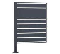 Wiltec Module d'extension de clôture pour poubelles en acier anthracite pour cache-poubelles