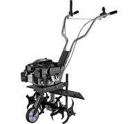 Wiltec Motobineuse 60 cm 2,5 KW 6 Fraises Lames Réservoir 0,8L Profondeur 25 cm Motoculteur Essence Moteur OHV Aérateur Scarificateur Travail Sol Ergonomique Outil Jardinage