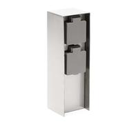 Wiltec Multiprise de jardin double - 2 prises - 70 x 70 x 230 mm - Design colonne d’énergie - en Acier affiné inox - Borne de jardin pour Utilisation extérieure IP44 Outdoor