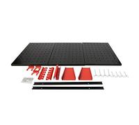 WilTec Panneau porte-outils mural 1200 x 20 x 600 mm, 3x Paroie perforée, 17 supports crochets, Mur de Rangement outillages, Suspension