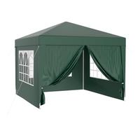 Wiltec Pavillon 3 x 3 m en vert avec protection UV 50+, gazebo de jardin avec côtés amovibles, tente de réception avec fenêtres pour terrasses et festivals, par exemple
