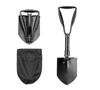 Wiltec Pelle Pliante 58 x 15 cm en Acier, bêche Pliable de Survie multifonctionnelle avec Hache et scie
