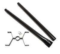 Wiltec Pied de support pour boîte aux lettres design style américain, 190 x 190 x 1430 mm, Couleur noire, Acier galvanisé, Boîte postale US Mailbox