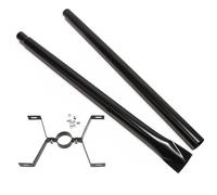 Wiltec Pied de support pour boîte aux lettres design style américain, 190 x 190 x 1430 mm, Couleur noire, Acier galvanisé, Boîte postale US Mailbox