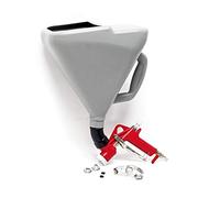 Wiltec Pistolet à crépir pneumatique - avec Godet de 75 l - 3,4-4,8 Bars - Raccord Rapide 1/4" - Pulvérisateur de Peinture, Pistolet à Enduit Plâtres