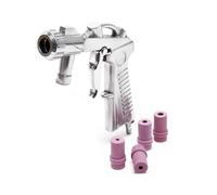 Wiltec Pistolet de sablage - Pression 2-8 bars - avec Raccord d’air comprimé et 4 Buses céramique 4/5/6/7 mm - .Éradication de Rouille et Peinture