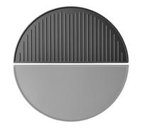 Wiltec Plaque de gril BBQ semi-circulaire - 49,8 x 24,3 x 1,5 cm - en Fonte - Barbecue Charbon de bois ou à gaz - Grillade Cuisson - Terrasse Jardin Plancha - Viande Légumes Poisson