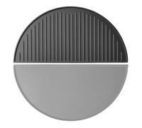 Wiltec Plaque de gril BBQ semi-circulaire - 55 x 26,5 x 1,5 cm - en Fonte - Barbecue Charbon de bois ou à gaz - Grillade Cuisson - T