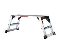 Wiltec Plateforme de travail – 126 x 52 x 49 cm – Surface de marchepied 95 x 30 cm – Escabeau pliable en Aluminium – Plate-forme échelle antidérapante