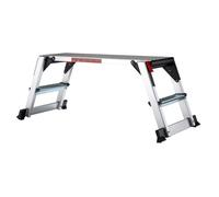 Wiltec Plateforme de travail – 126 x 52 x 49 cm – Surface de marchepied 95 x 30 cm – Escabeau pliable en Aluminium – Plate-forme échelle antidérapante