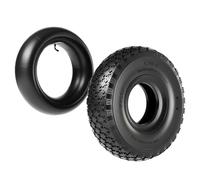 Wiltec Pneu 11x4.00-4 et Chambre à air - Valve coudée - 294 x 294 x 80 mm - 4 PR - capacité de charge 130 kg - pour Tondeuse à gazon Tracteur à pelouse Brouette Chariot Diable