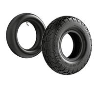 Wiltec Pneu 11x4.10/3.50-5 et Chambre à air - Valve coudée - 300 x 300 x 77 mm - 4 PR - capacité de charge 130 kg - pour Tondeuse à gazon Tracteur à pelouse Brouette Chariot Diable
