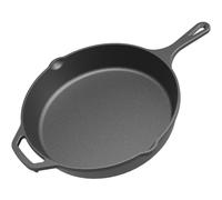 WilTec Poêle à frire en Fonte Ø30cm avec Manche et Bec verseur Accessoires cuisson Effet Anti-adhésif naturel Cuisine