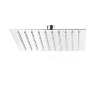 Wiltec Pommeau de douche Carré 25x25cm Tête de douche Jet Effet pluie Acier inoxydable Accessoire salle de bains Spa à domicile