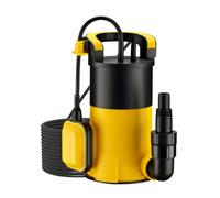 Wiltec Pompe à eau immergée à aspiration plate 850 W – Jusqu’à 1 mm – 15000 l/h – Refoulement max. 8,5 m, profondeur max. 7 m – Interrupteur à flotteur, Thermorégulateur – Pompe submersible Eau propre